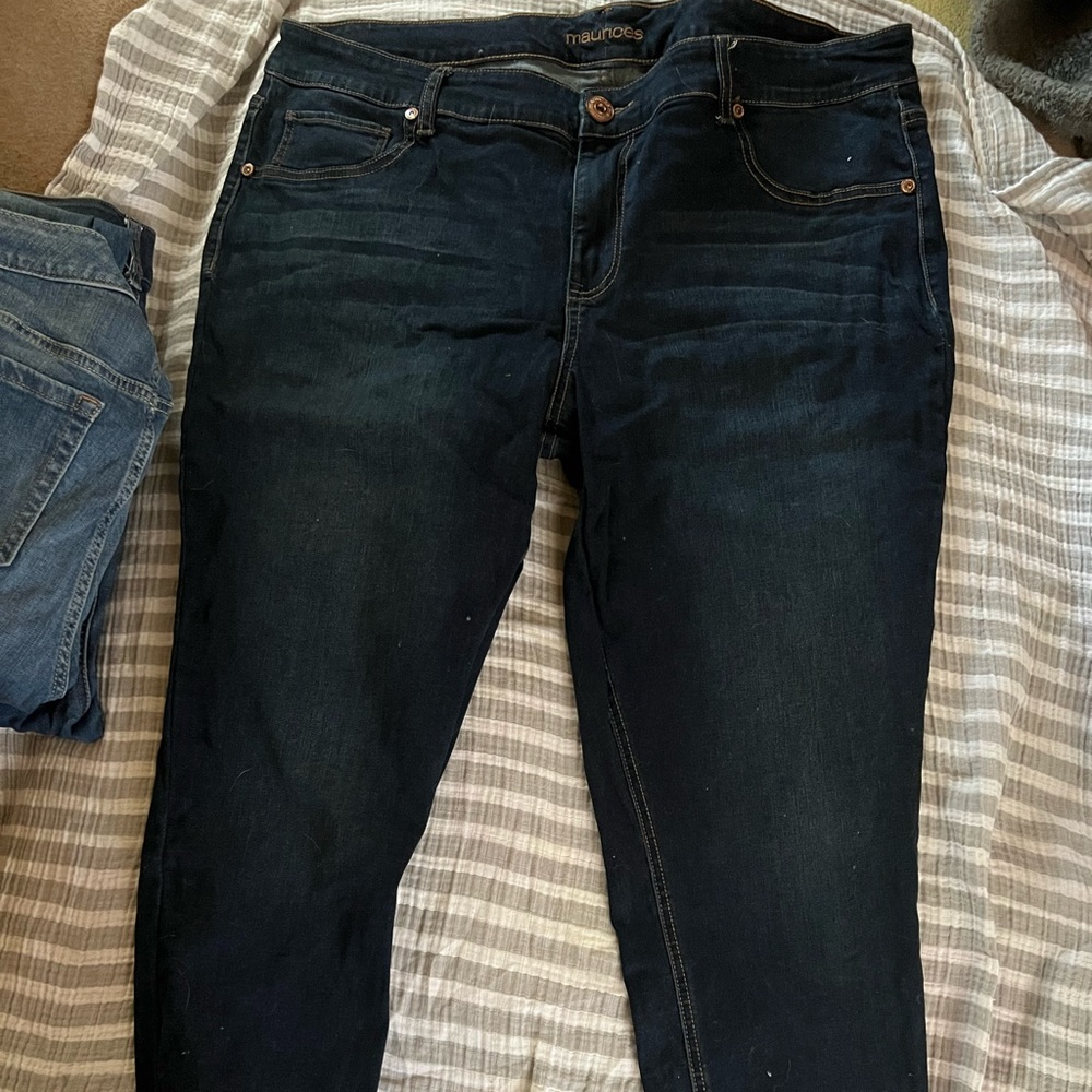 Maurice’s dark wash zipper ankle jeans